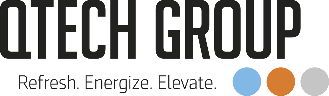 Qtech Groups tidigare logotyp med platta prickar